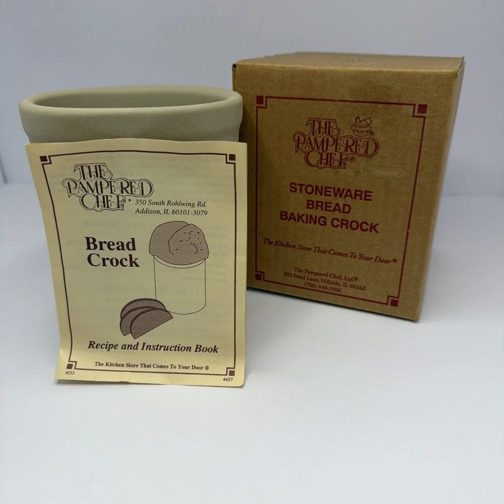 Pampered Chef Stoneware‎ Bread Baking Crock with Recipes & Box Kitchenware New