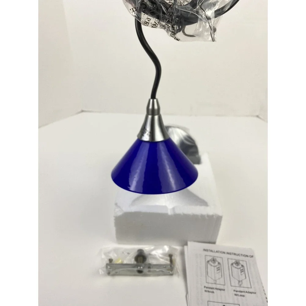 Premier Blue Glass Mini Pendant Hanging Light‎ Chandelier Chrome
