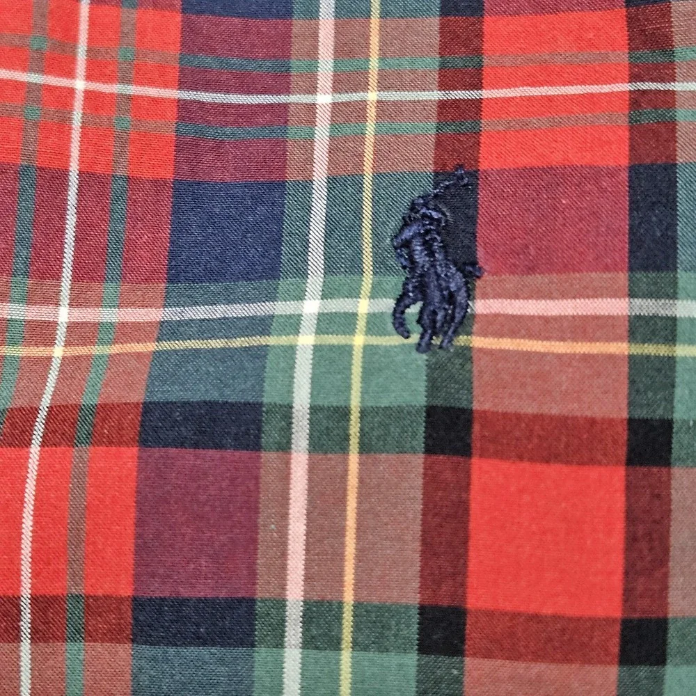 Ralph Lauren Shirt Boys 6 Red Plaid Button Down Long Sleeve Pony Logo‎ Tartan