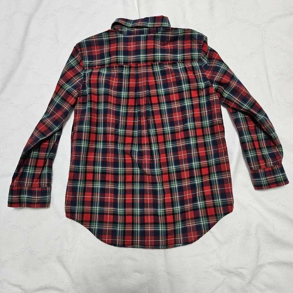 Ralph Lauren Shirt Boys 6 Red Plaid Button Down Long Sleeve Pony Logo‎ Tartan