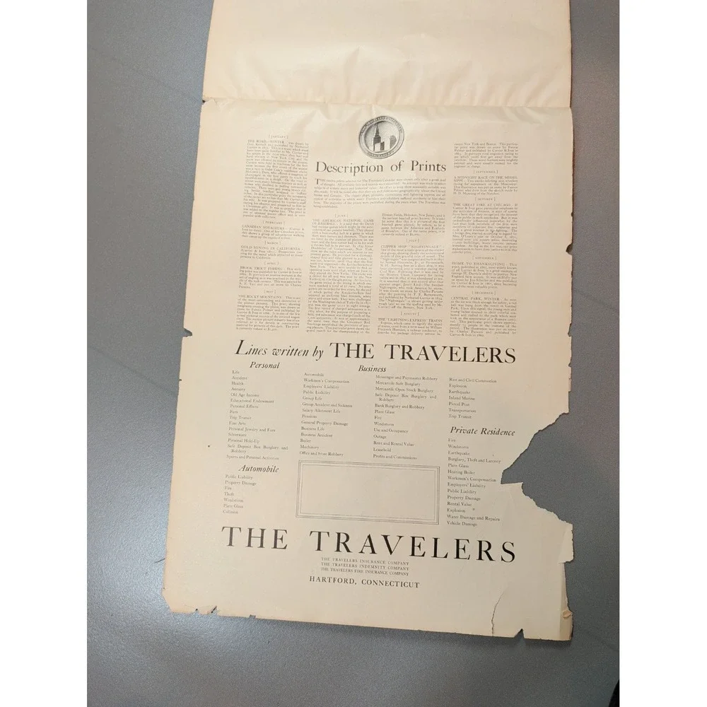 The Travelers Insurance Company original 1936