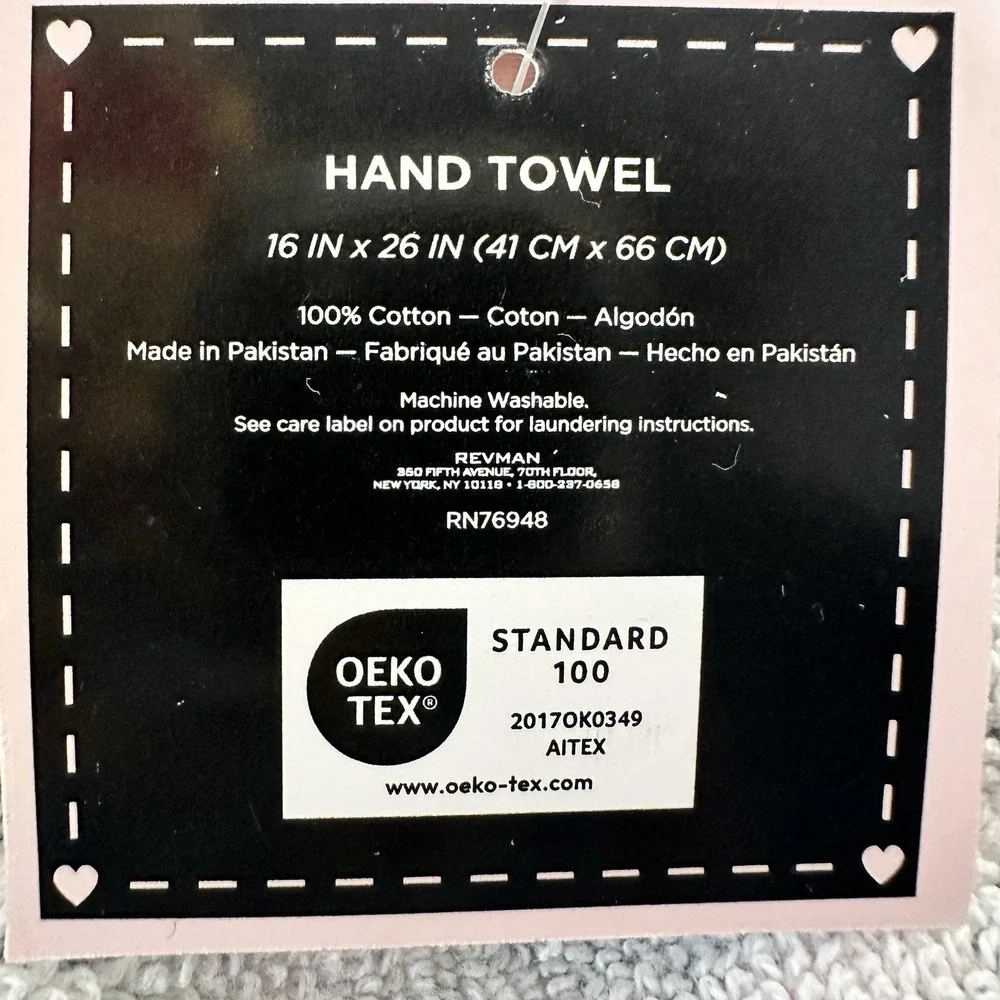 Betsey Johnson Pink‎ Leopard Gradient Hand Towel 16x26 Cotton Bathroom NWT