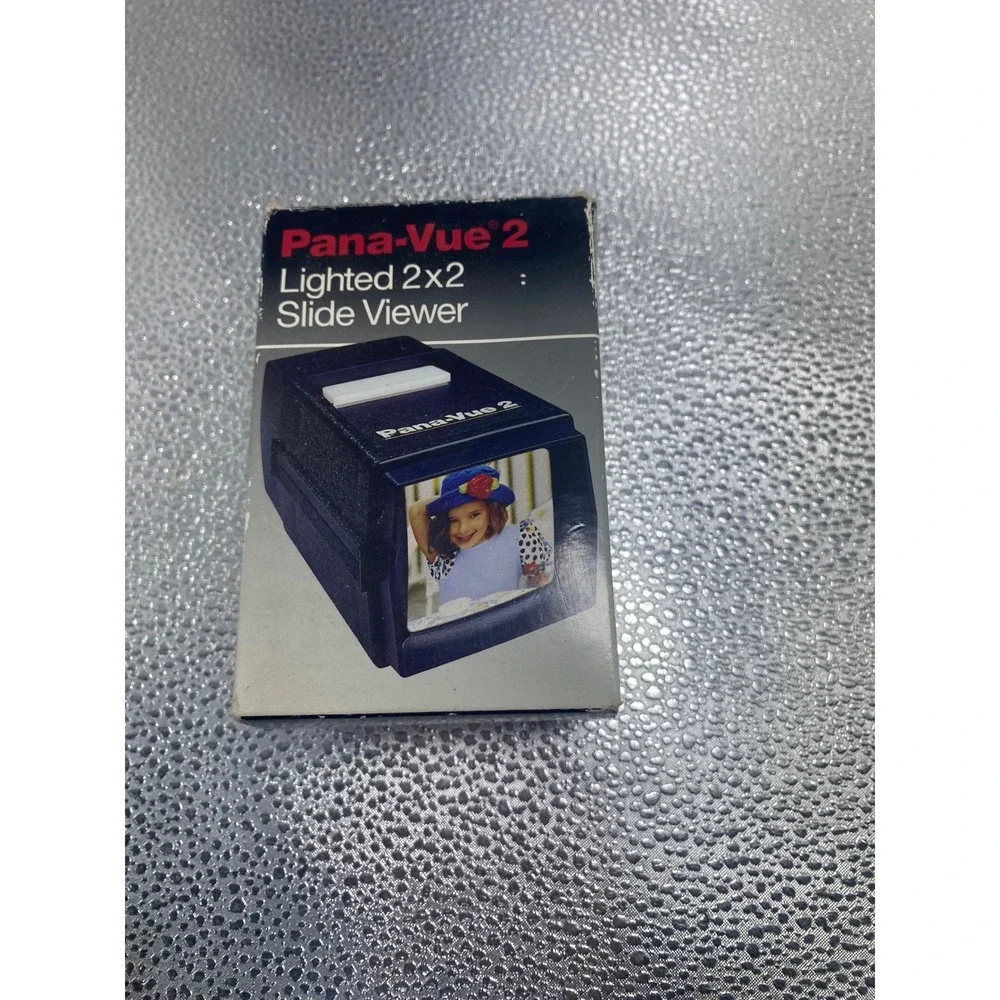 Pana-Vue 2 Lighted‎ 2x2 Slide Viewer Vintage Handheld Film Slide Viewer Black