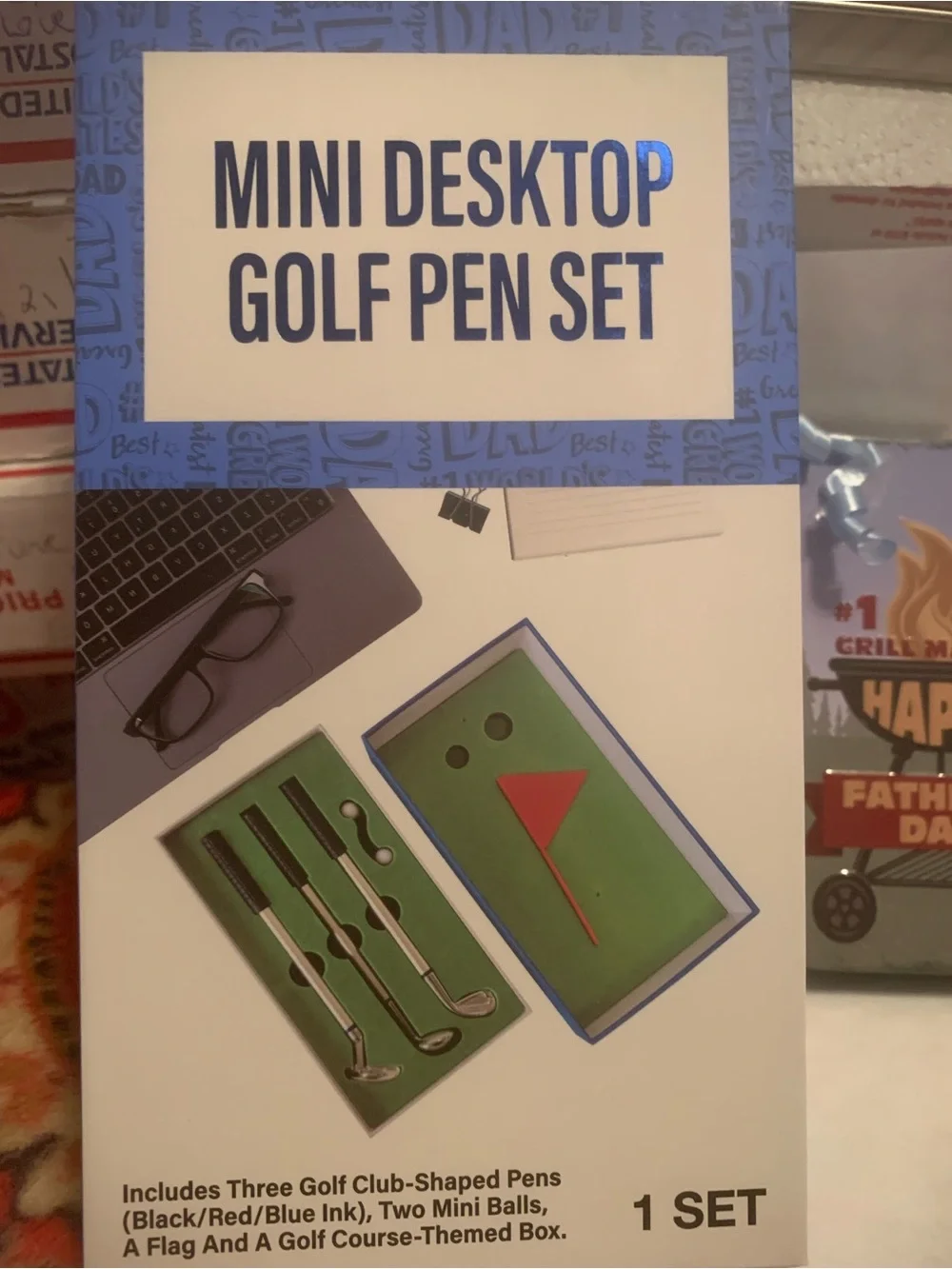 Mini Desktop Golf Pen Set and game - Green Great Gift for Father’s Day Dad NEW