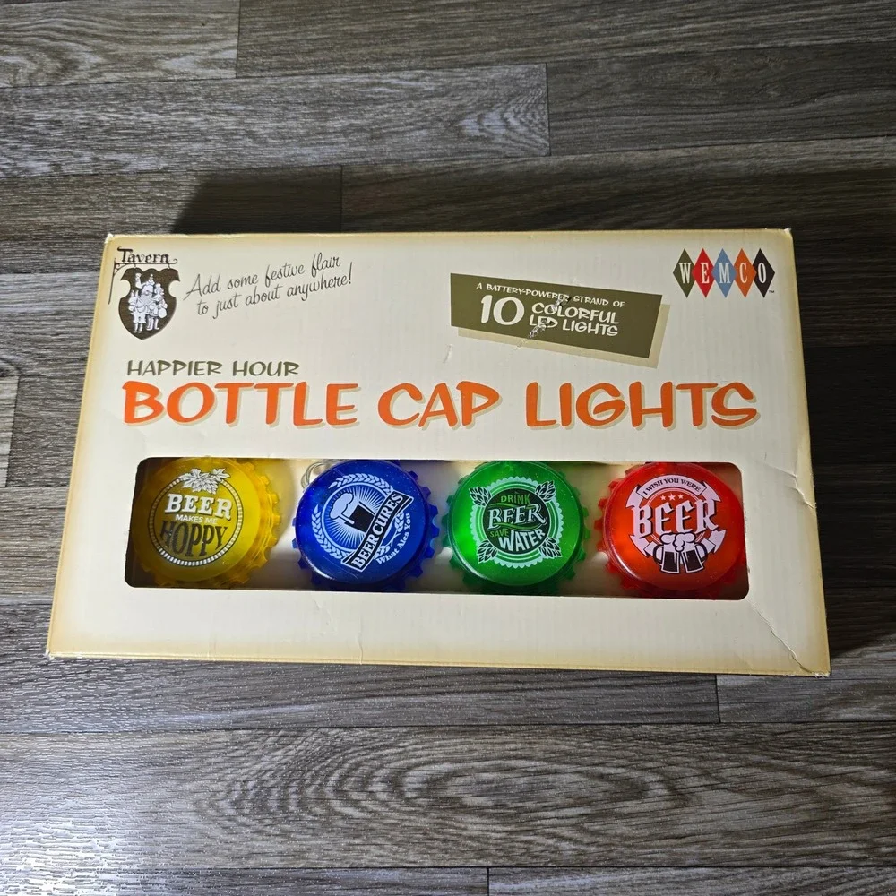 Wemco Bottle Cap String Lights‎ 10LED Battery Operated Beer Bar Decor Man Cave