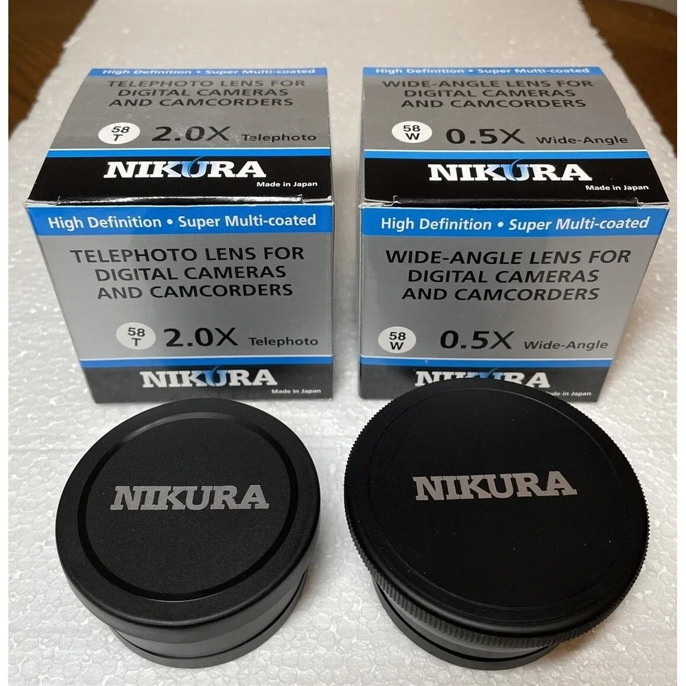 Nikura‎ Lens 58 mm mount 0.5X Wide Angle + 2.0X Telephoto For Digital Camera