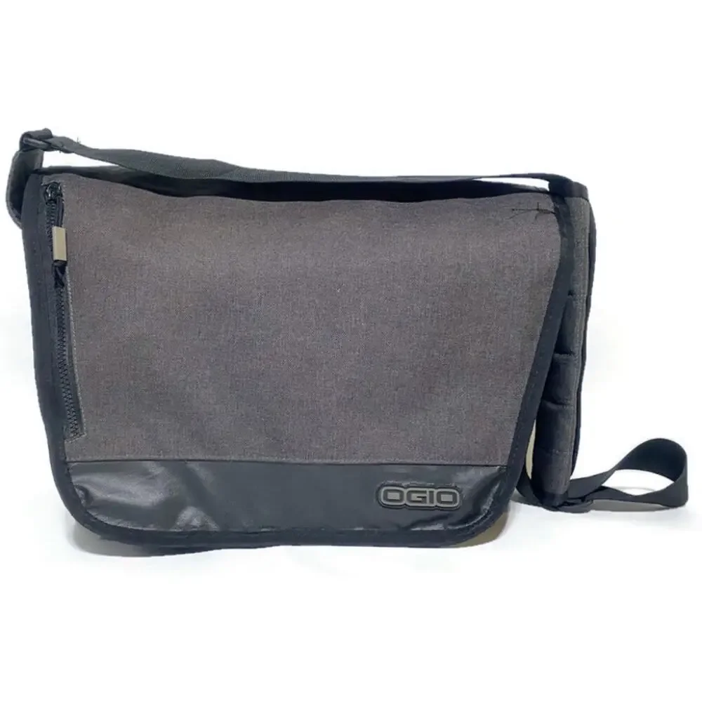 OGIO Laptop Messenger Bag Gray 16x11 Padded Shoulder Work School Travel