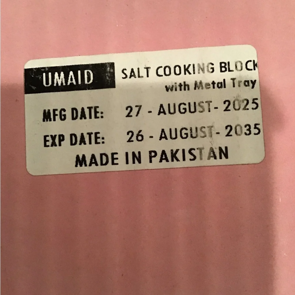 NWT UMAID Himalayan Salt Block Cooking Plate with Metal Tray