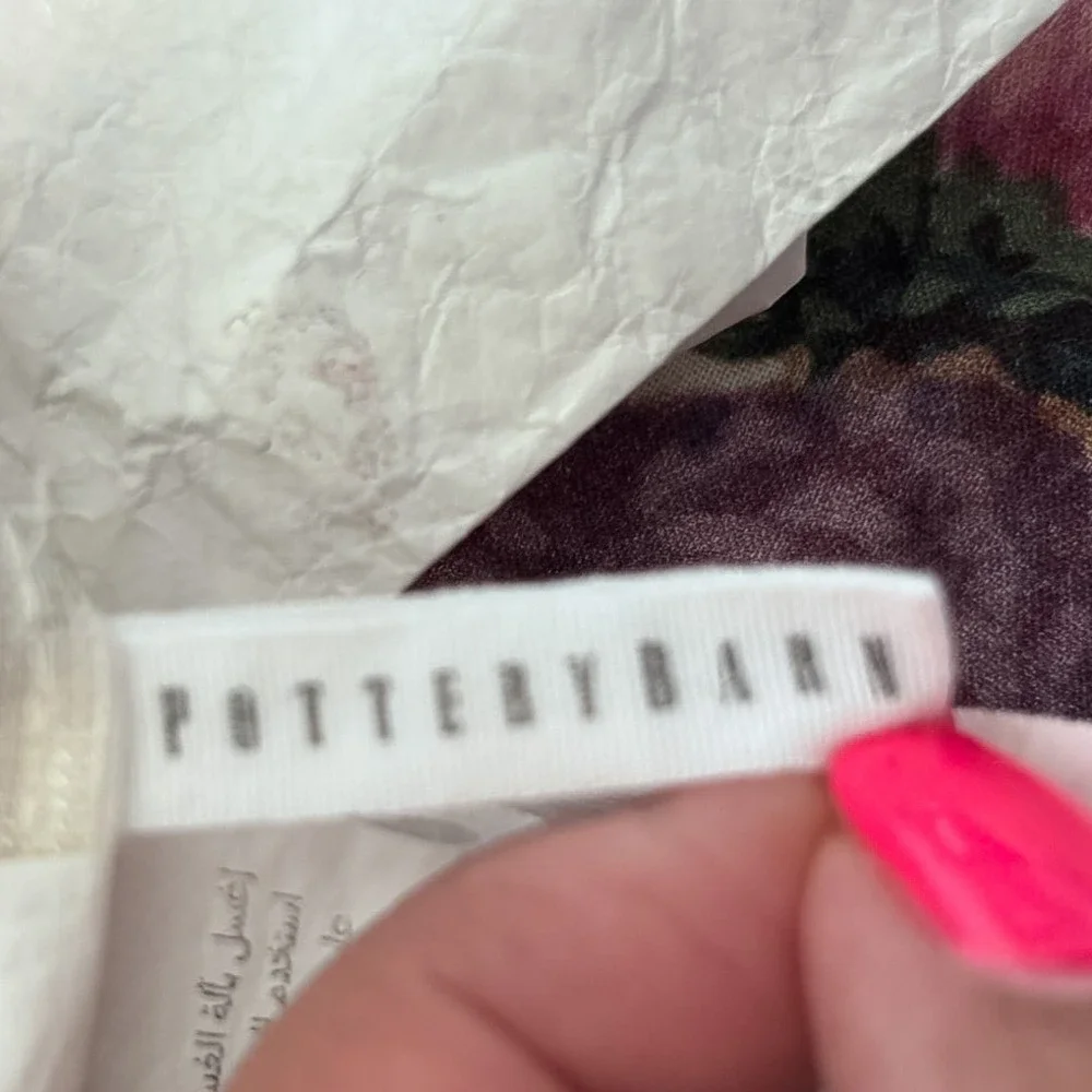 Pottery Barn Margeaux Embroidered Reversible 1 King Sham 36x20 Multi Floral