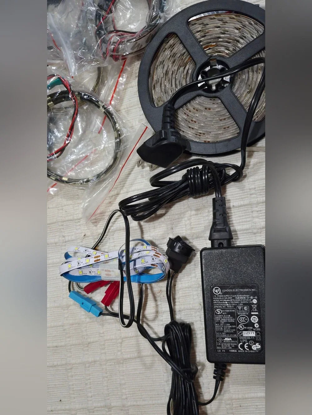 Lowest ..LED Strip Light Kit with Power Adapter - Black Lot