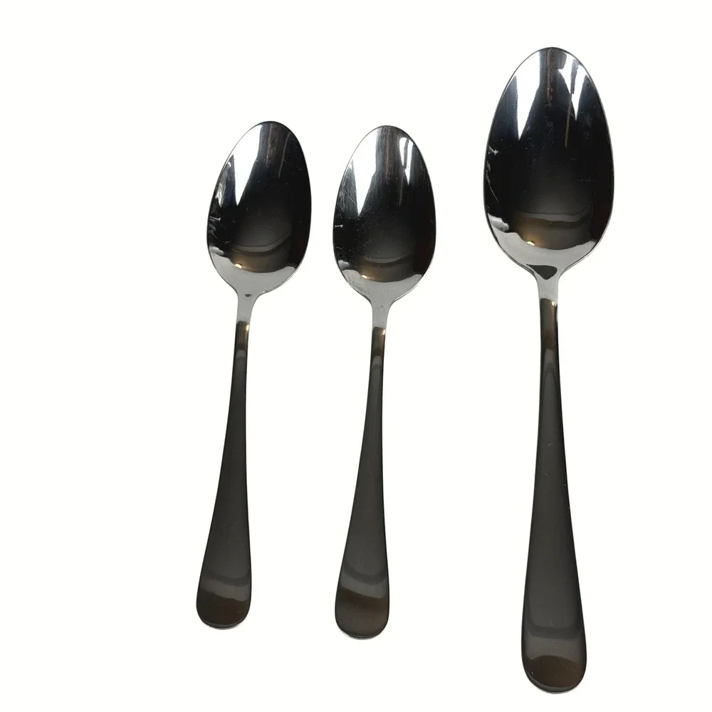 Mikasa Symmetry Sincerity Stainless Flatware 2 Teaspoons 1 Serving Spoon