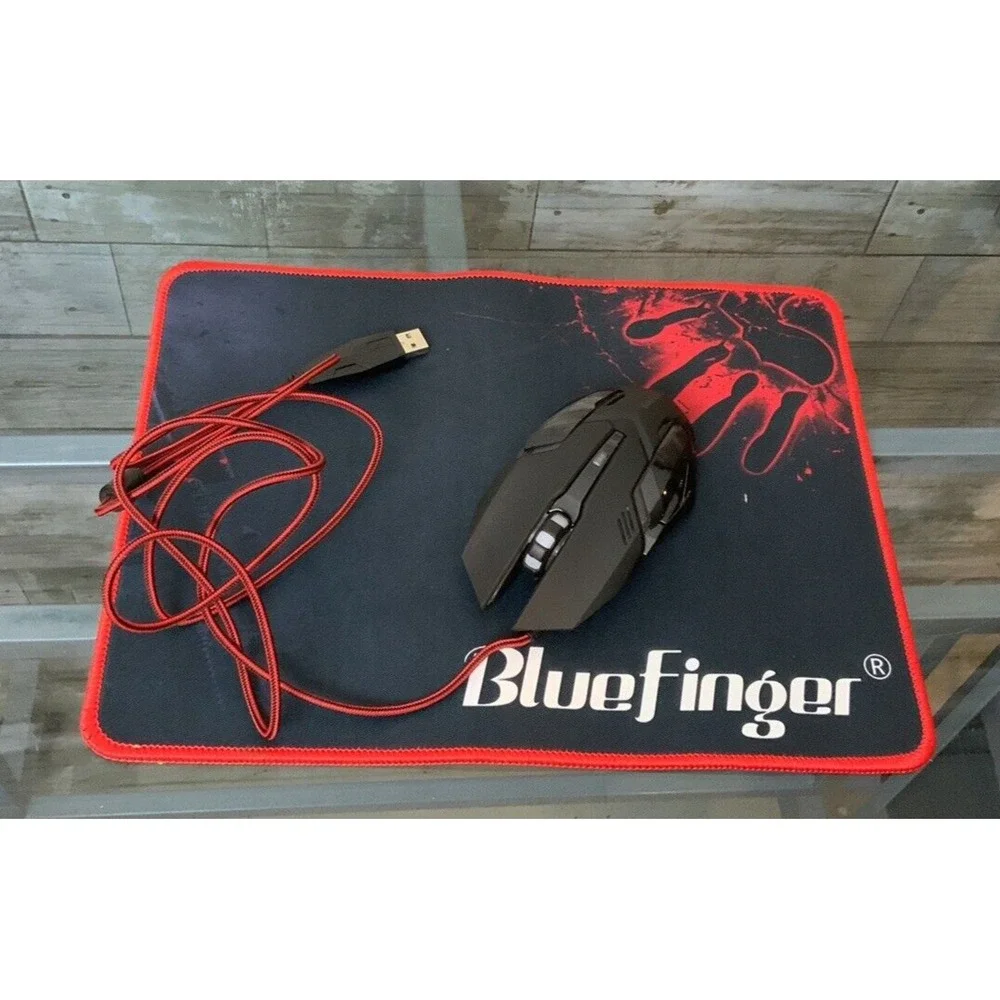 BlueFinger Gaming Computer Mouse and Mouse Pad USB Wired‎ 11.8