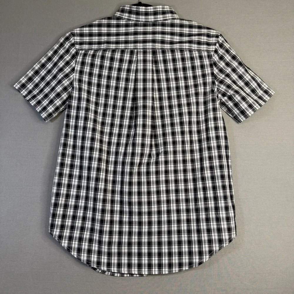Ralph Lauren Boys M Woven Cotton Plaid Short‎ Sleeve Button-Down Pockets