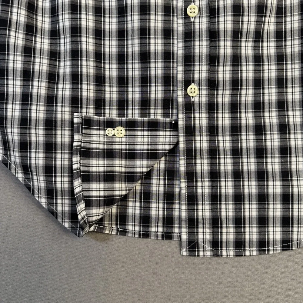 Ralph Lauren Boys M Woven Cotton Plaid Short‎ Sleeve Button-Down Pockets