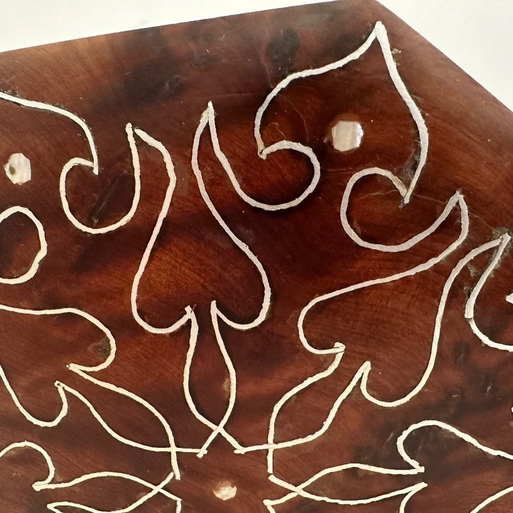 Burr Walnut Hexagon Jewelry Box burr walnut