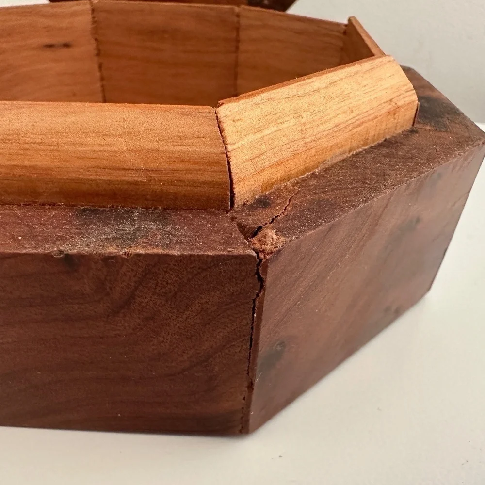 Burr Walnut Hexagon Jewelry Box burr walnut