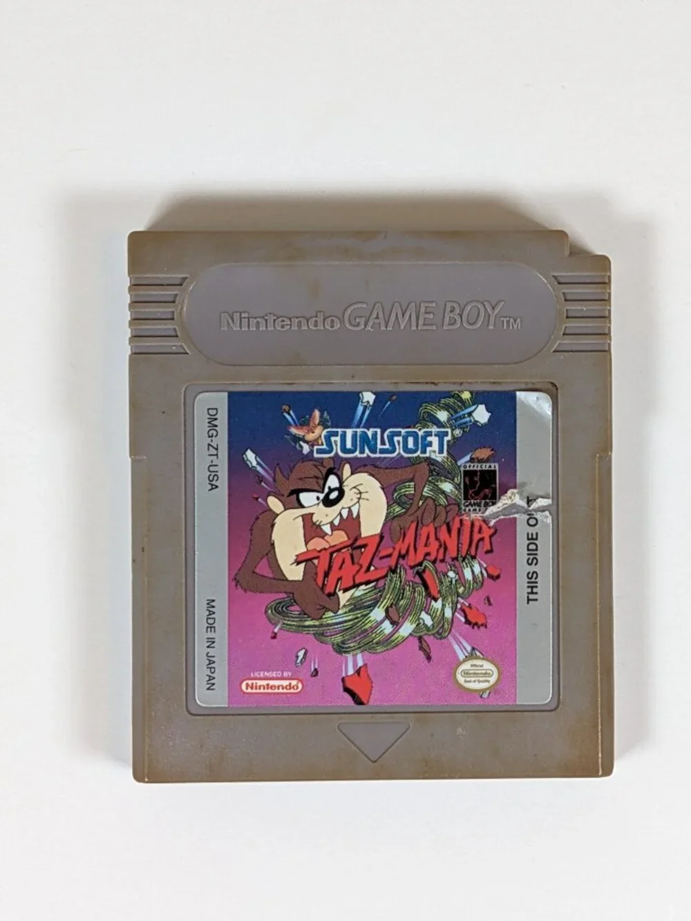 Taz-Mania Nintendo Game Boy GB Cartridge & Case, Authentic, Tested & Working.