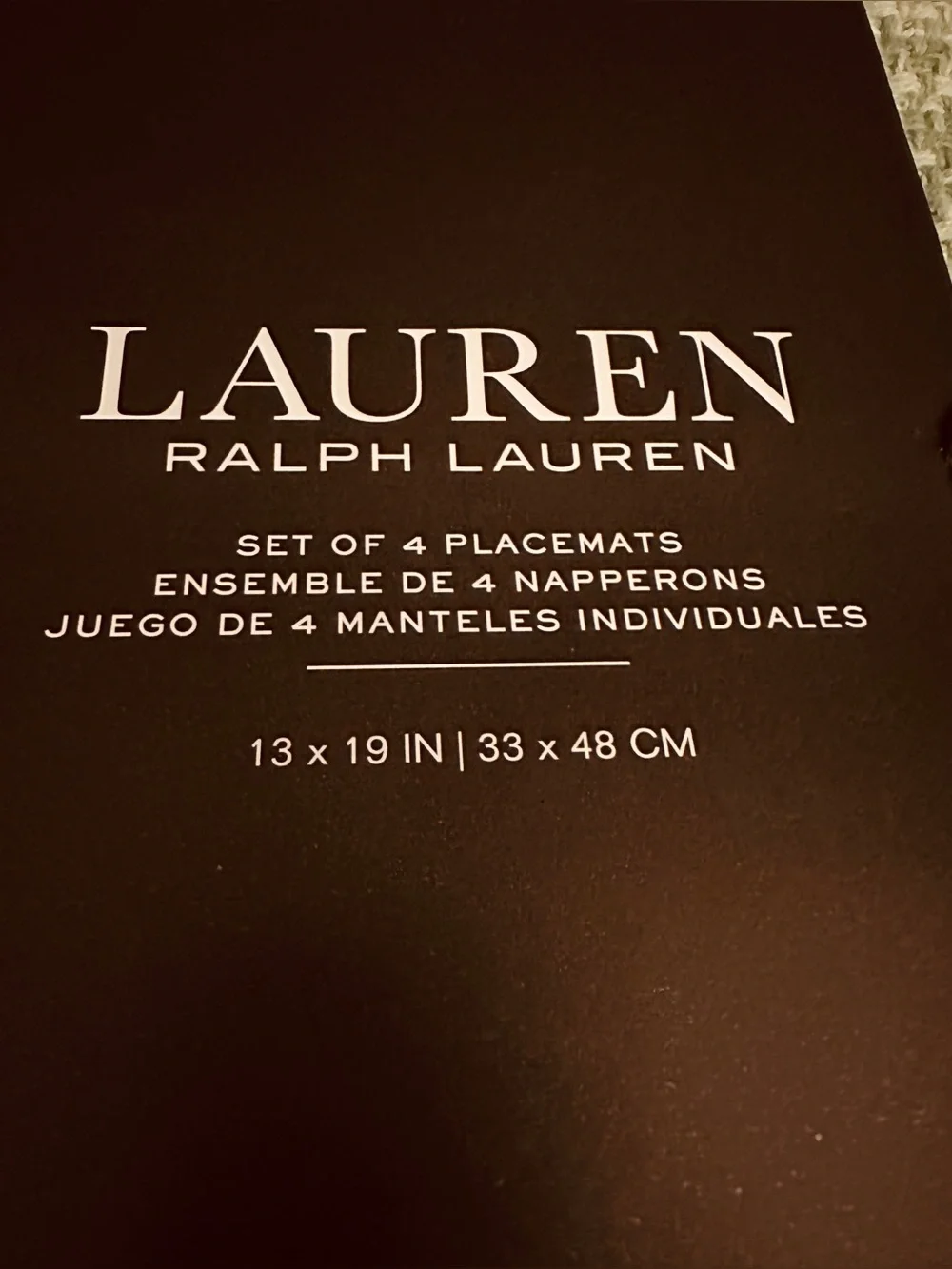 NWT Ralph Lauren Green Woven Placemats - Set of 4