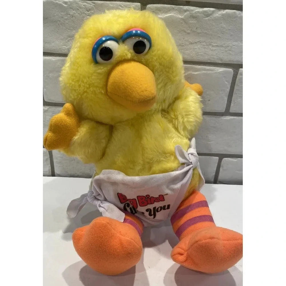Vintage Hasbro Sesame‎ Street Softie Baby Big Bird W/ Luv Diaper Plush