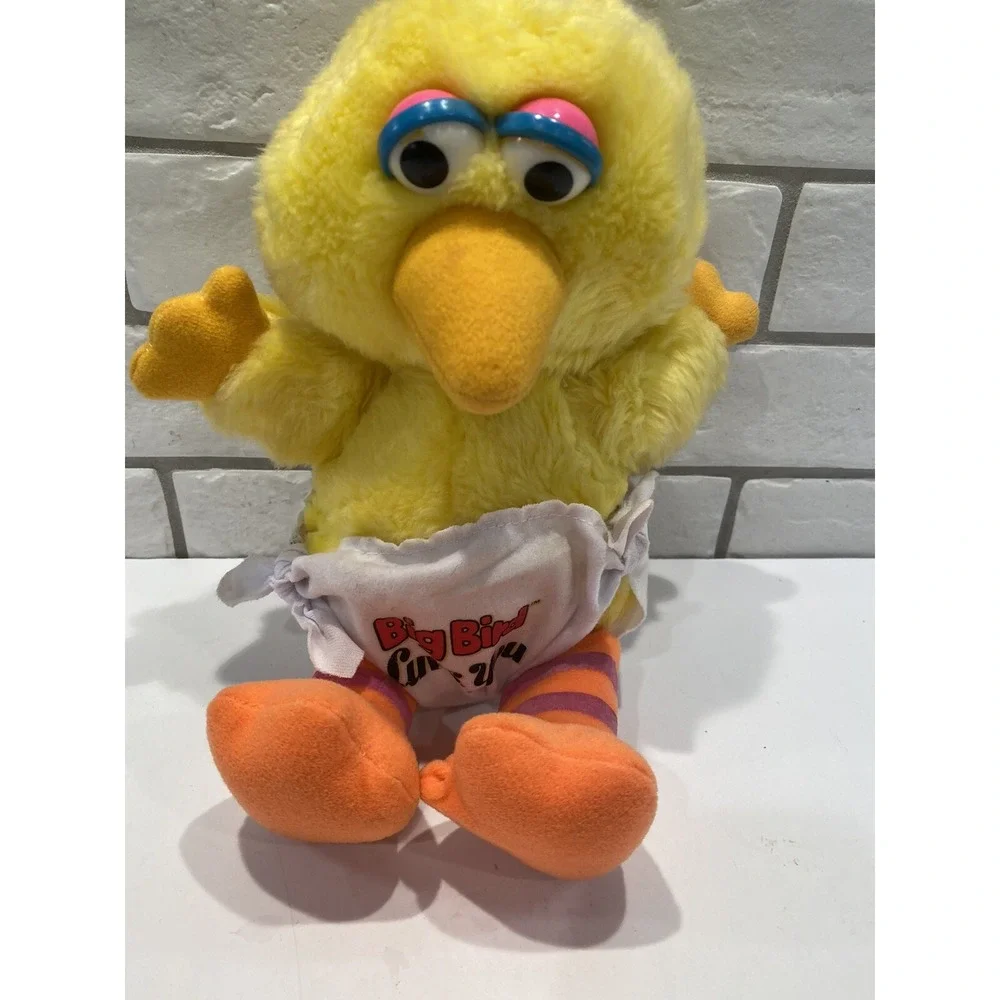 Vintage Hasbro Sesame‎ Street Softie Baby Big Bird W/ Luv Diaper Plush