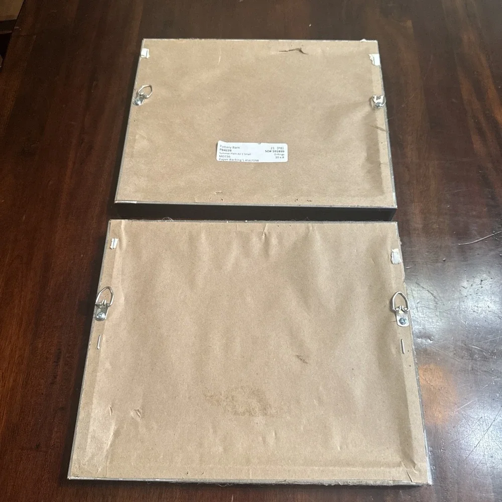 Pottery Barn Framed Landscape Art Print Gold Finish Wood Frame Wall Set of 2