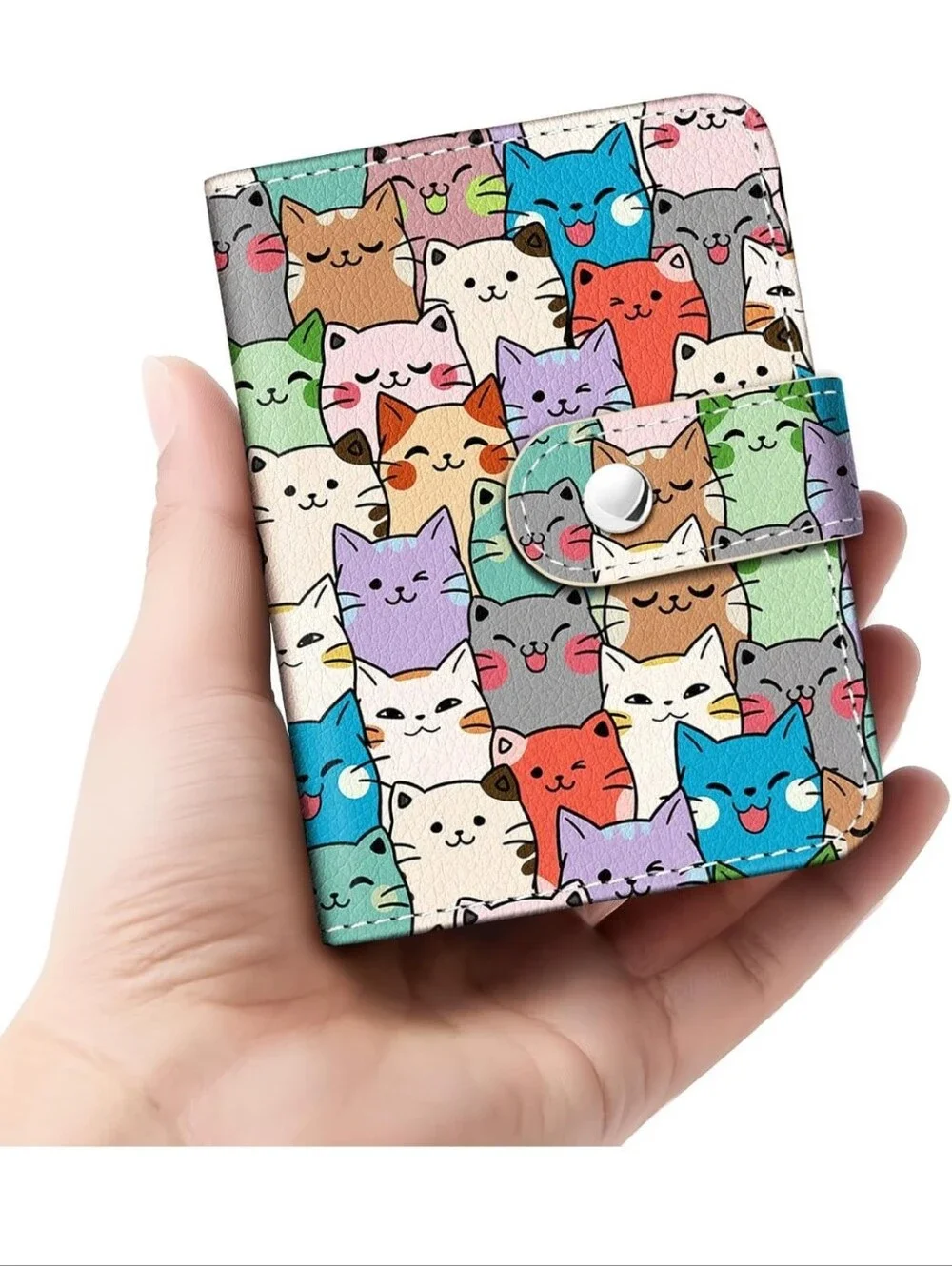 Cute Multicolor Cat Pattern Cat Wallet - Unbranded