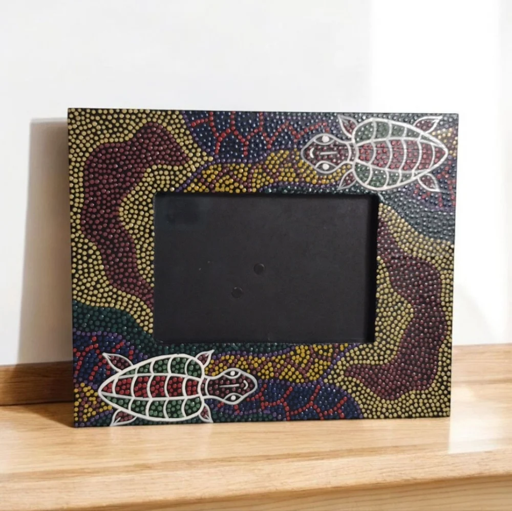 Decorative Aboriginal Dot Turtle Patterned Photo Frame 8