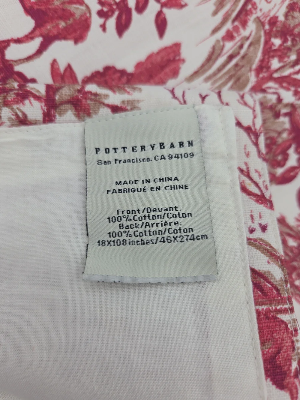 Pottery Barn red toile