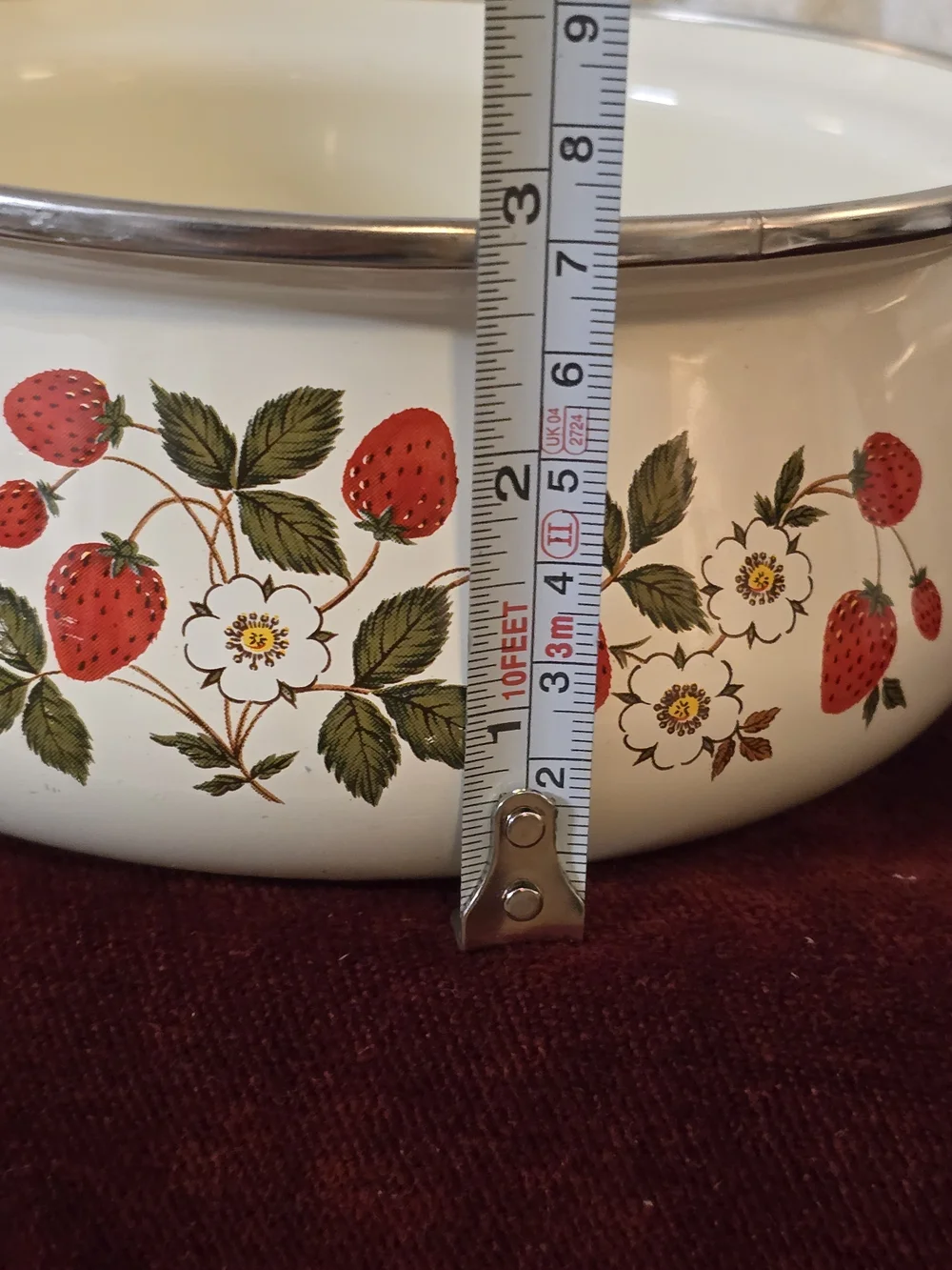 Vintage 1982 Sheffield Strawberries 'n Cream Enamel Saucepan 1 Qt