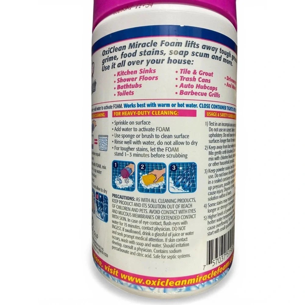 Oxi Clean Miracle Foam Power Cleaner Chlorine Free‎ Stain Dissolving - Discont'd