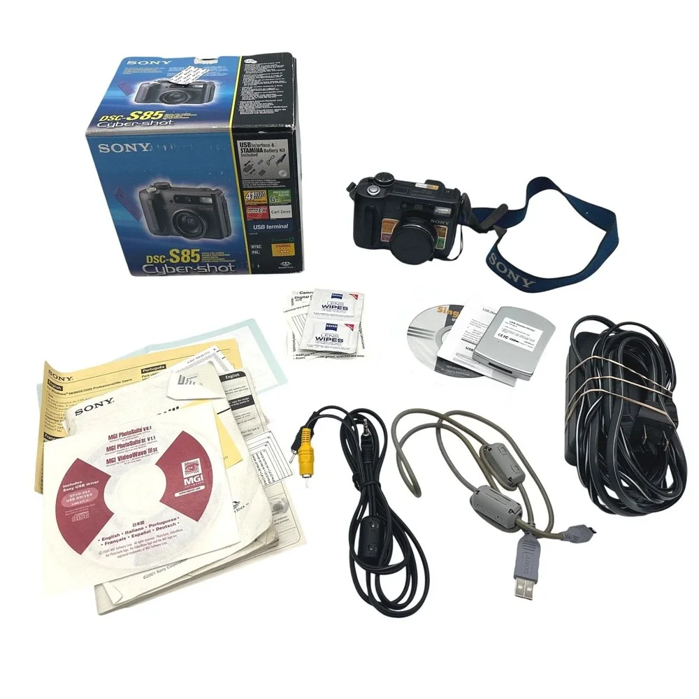 RARE CIB Sony Cyber-shot DSC-S85 4.1MP Vintage Camera Bundle Boxed COMPLETE