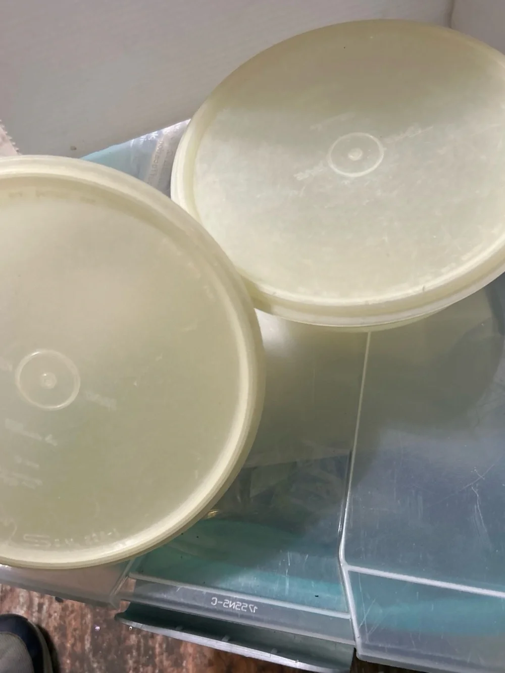 Set of Two Round Food Storage Containers in Pale Yellow