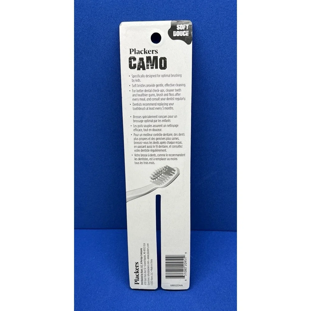 Plackers camo toothbrushes