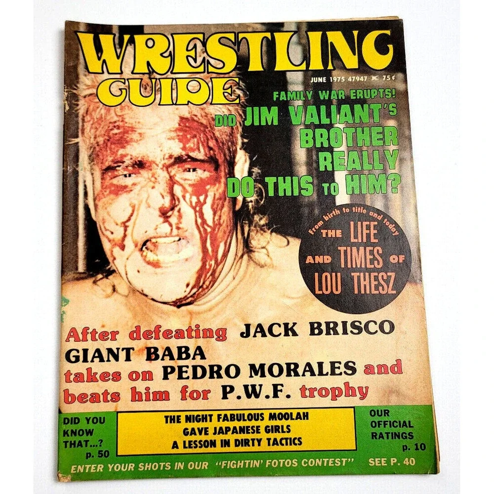 WRESTLING‎ GUIDE - JUNE 1975 - JACK BRISCO / FABULOUS MOOLAH / MORALES / SHEIK