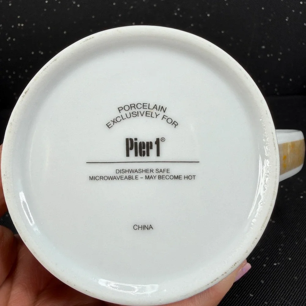 Pier 1 graphic porcelainware red