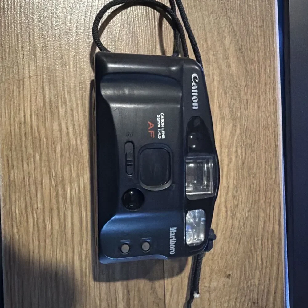 Canon Sure Shot Owl AF Marlboro 35mm Camera Missing Battery Cover