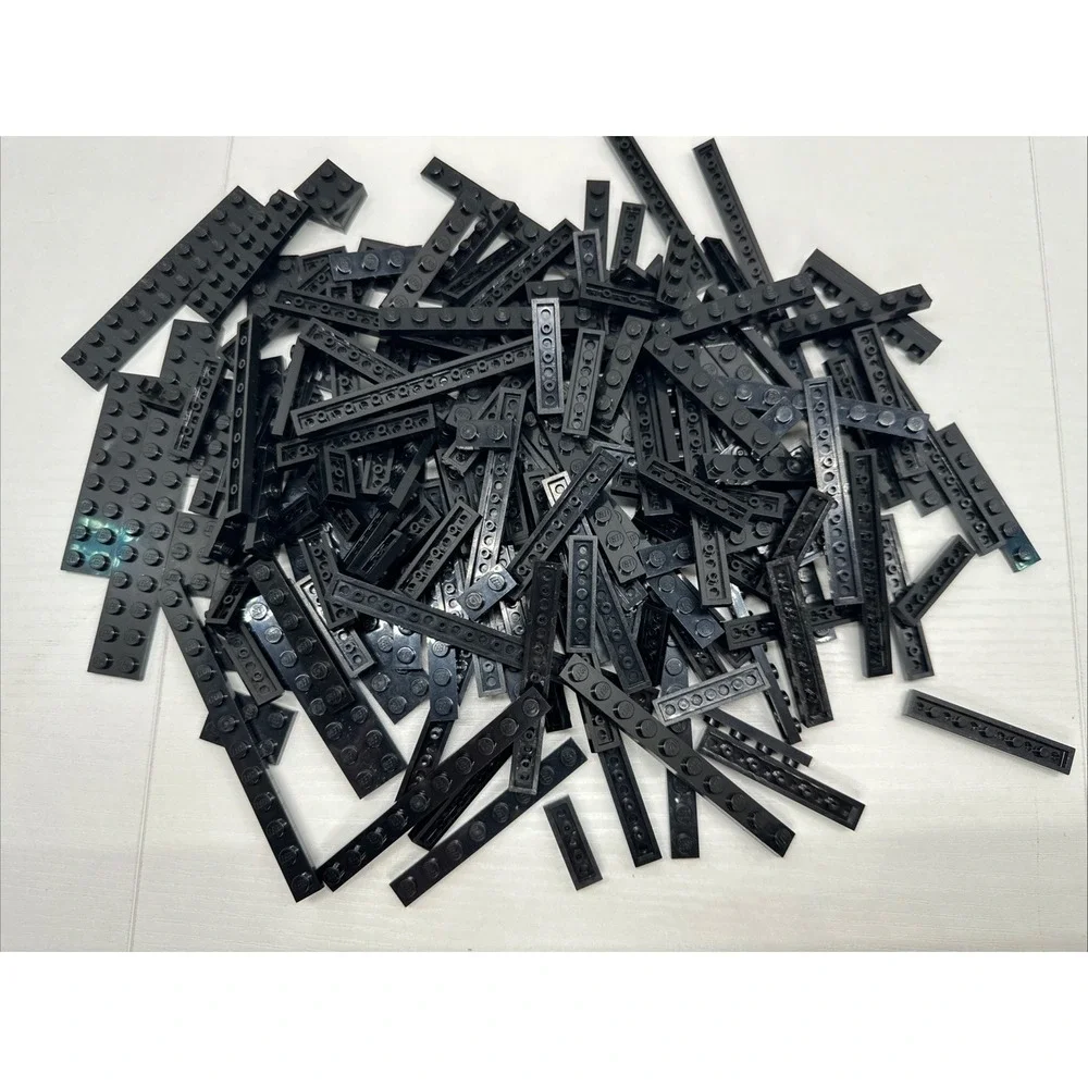 Lego Parts Plates‎ - Lot Of 150 Black Plates Assorted Sizes