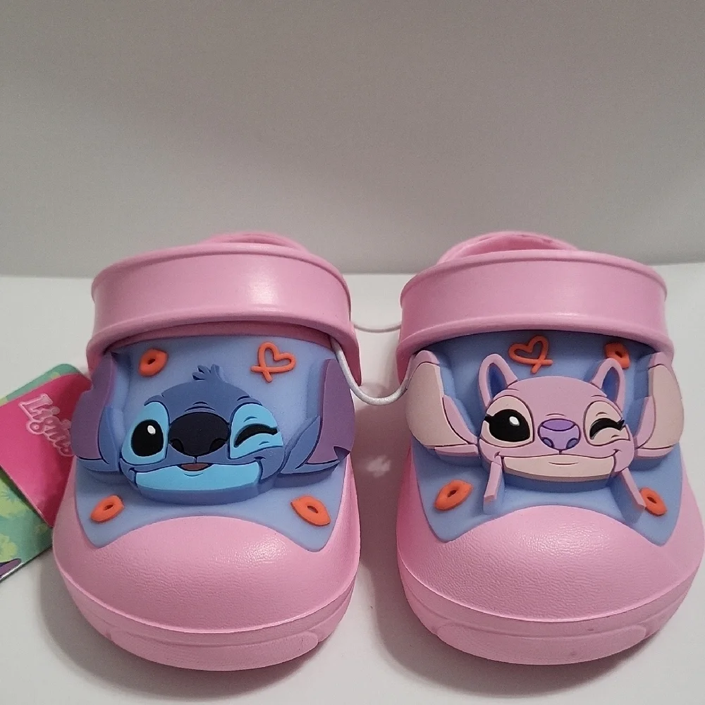 Disney Kids Stitch and Angel Pink Clogs