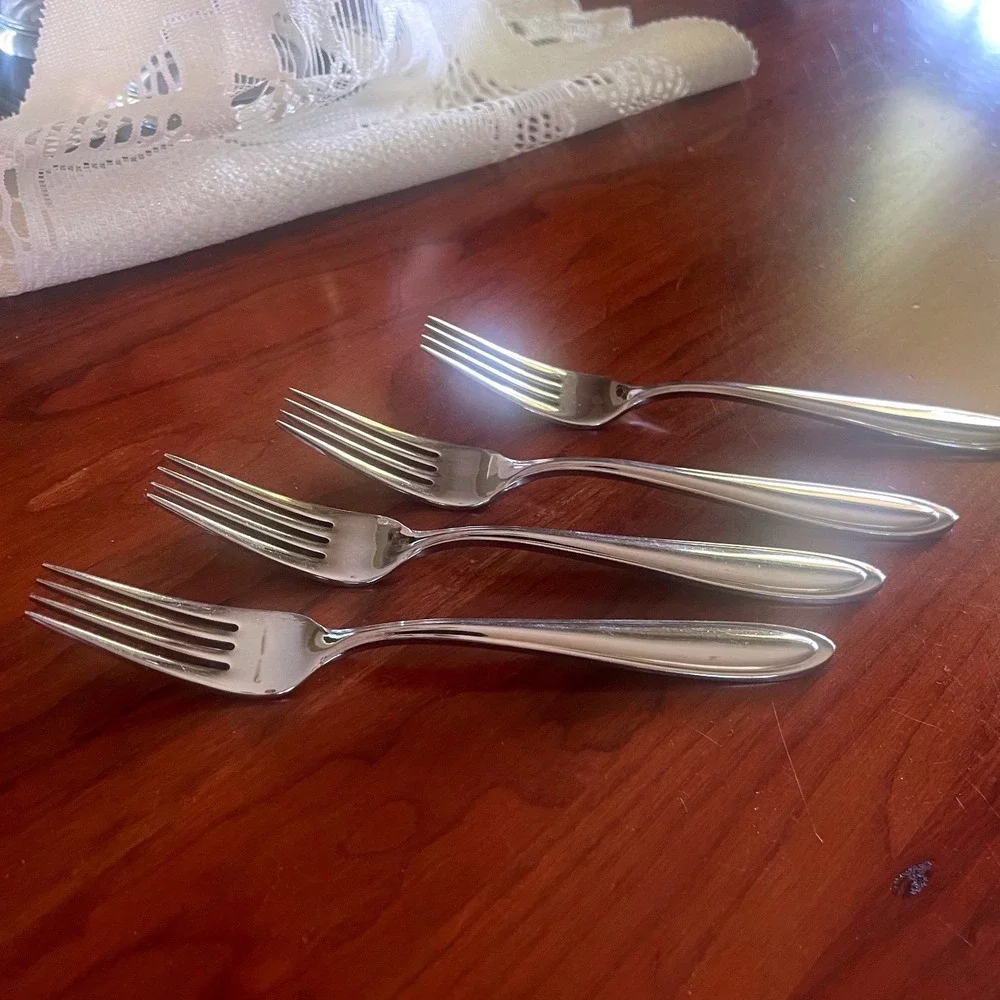 Lenox Hayden 18/10 Stainless Salad Forks Set of 4 Discontinued Flatware