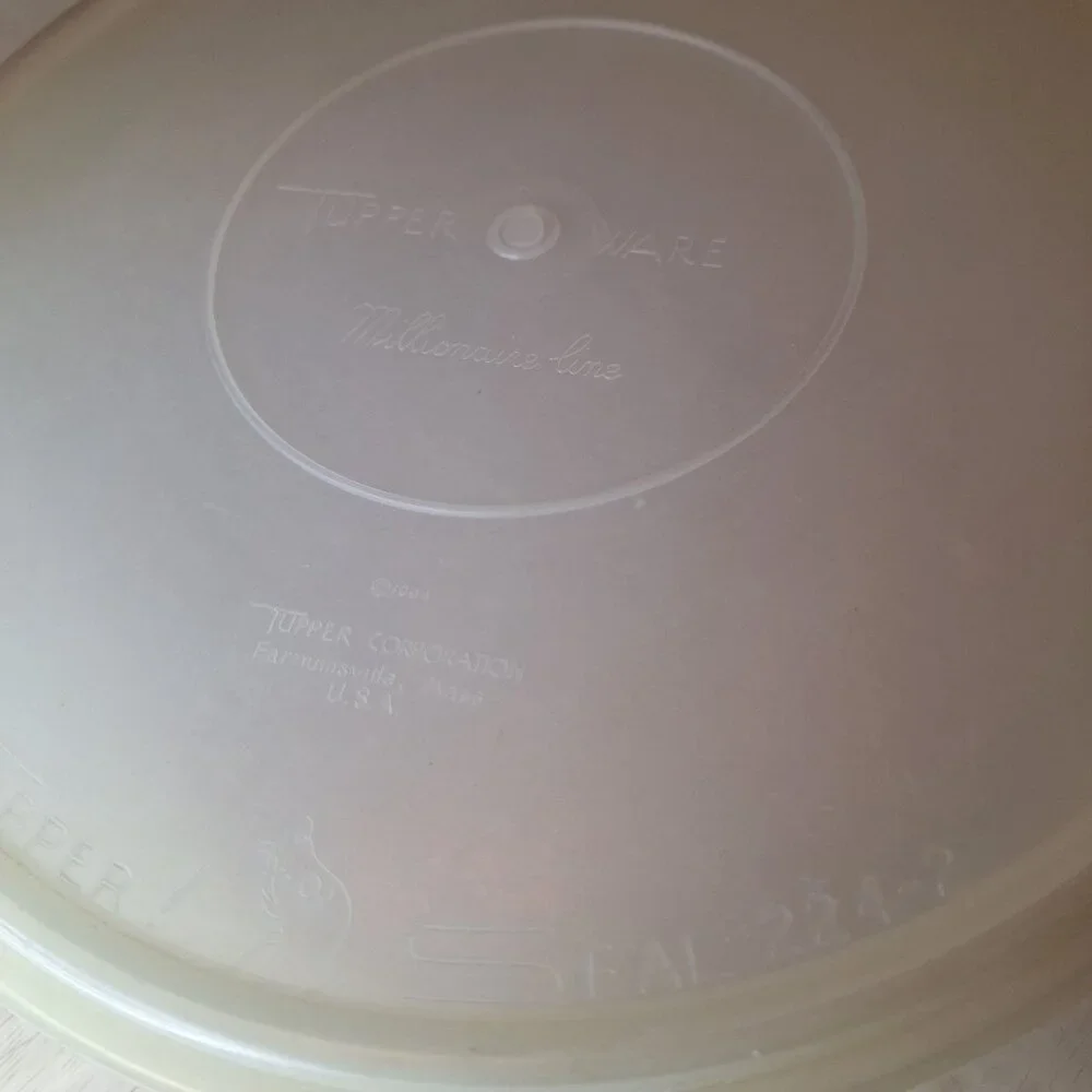 Tupperware Cake‎ Container 256-1 Millionaire Line Seal 224-2 Storage Lid Vintage