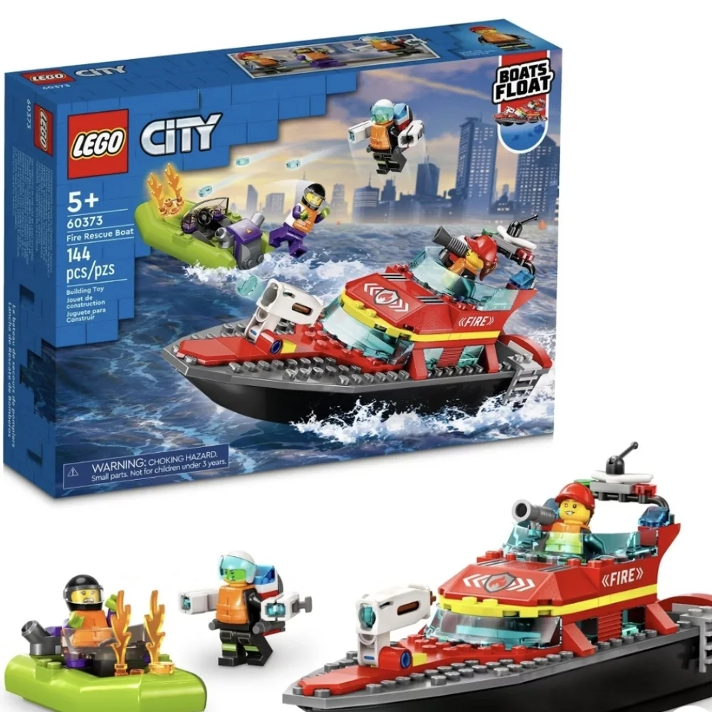 Lego City 60373 Fire Rescue Boat Set New In Destroyed Box‎
