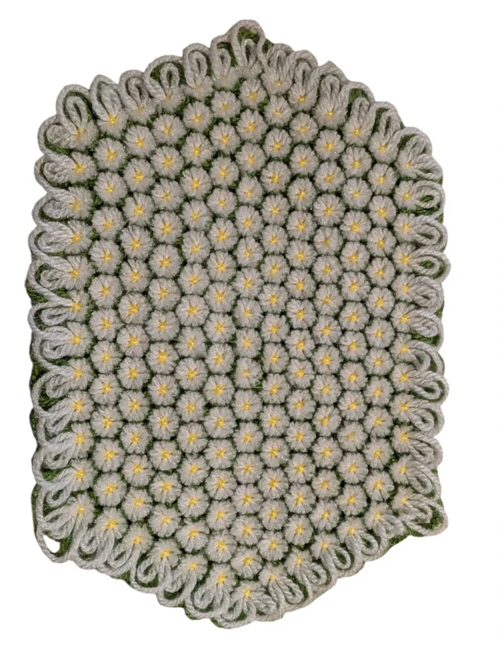 Vintage Crochet Daisy Placemats Set MCM Crazy Daisy Doilies Flower Power