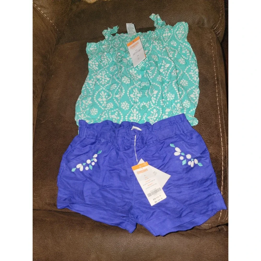 Gymboree sparkle safari tank‎ and shorts size 6 nwt