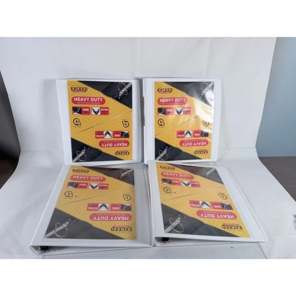Exceed 1 Inch Heavy Duty 3 Ring Binder White One Touch Lot of‎ 4 KK2847B