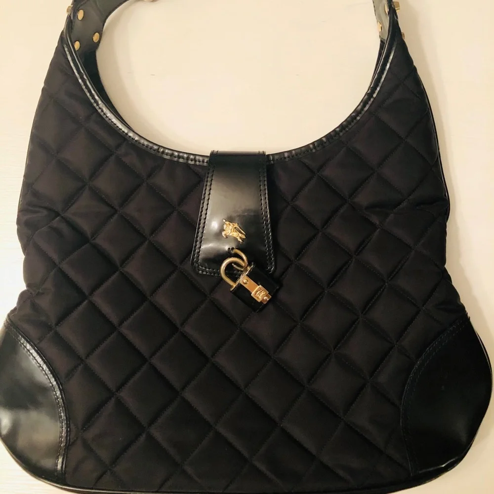 BURBERRY Nova Check Hobo Bag |Quilted Nylon|Authentic|Very Good‎ Condition