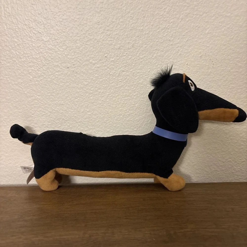 TY Secret Life Of Pets Buddy Dachshund Plush Wiener‎ Dog Pup Black Brown 12