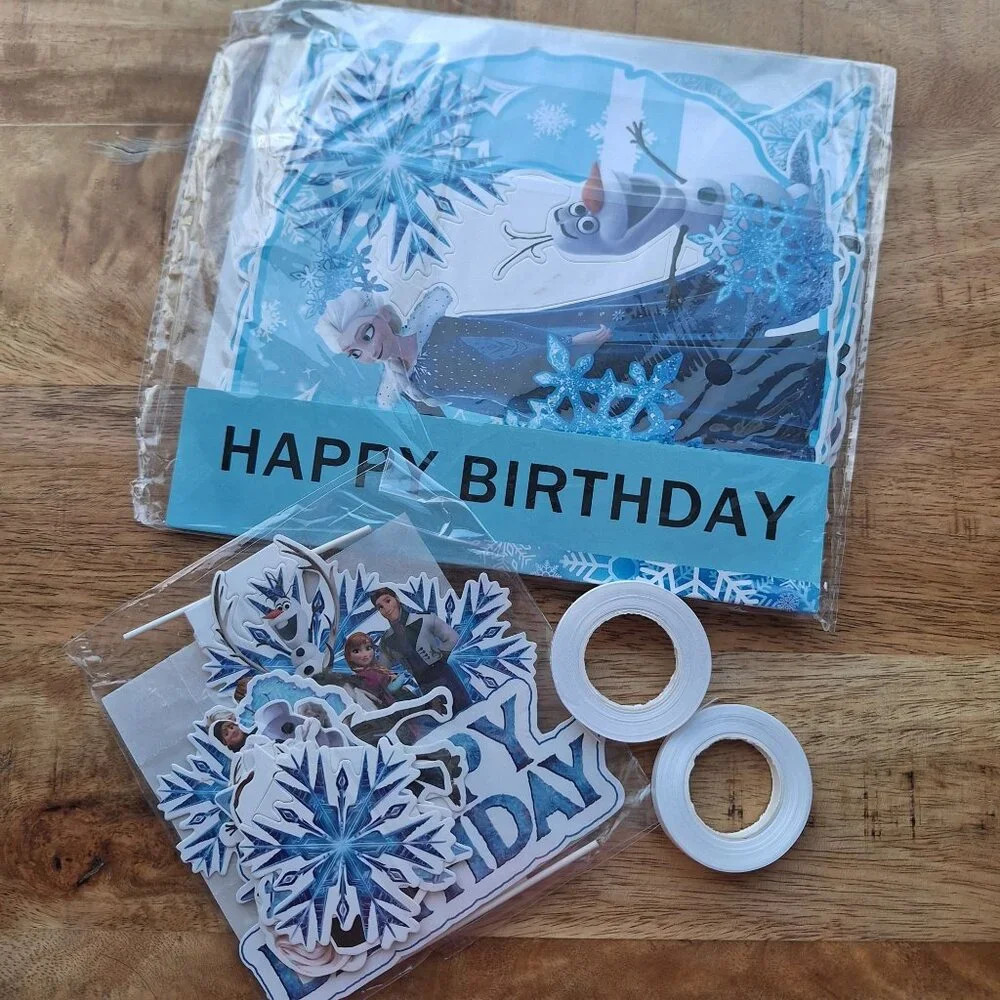 Frozen Themed Birthday Party Banner Characters Snowflakes Princess Winter‎ Cold