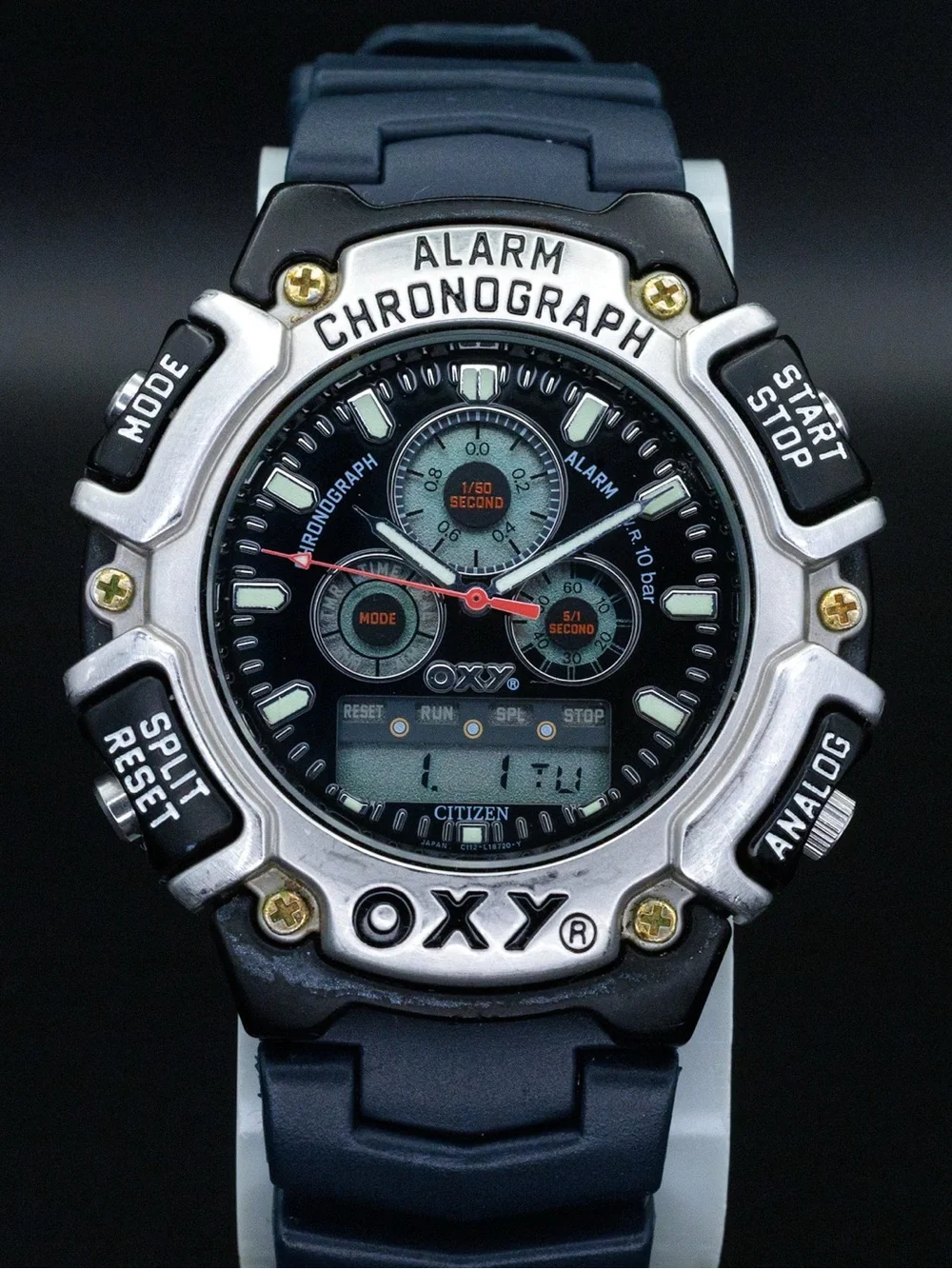 Citizen RARE Oxy C112-L12031 Vintage 44mm Analog Digital JDM Import Watch