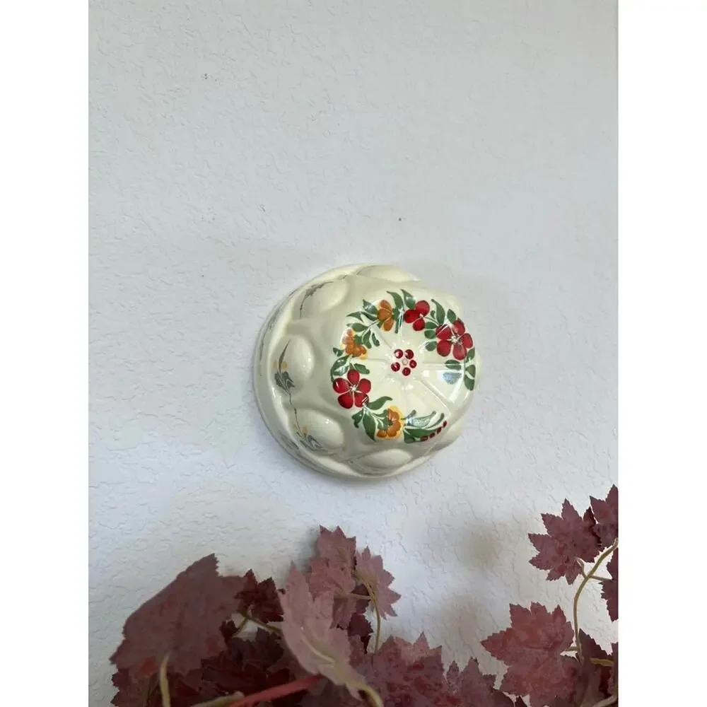 Vintage Teleflora Handpainted Portugal Ceramic Jelly Mold