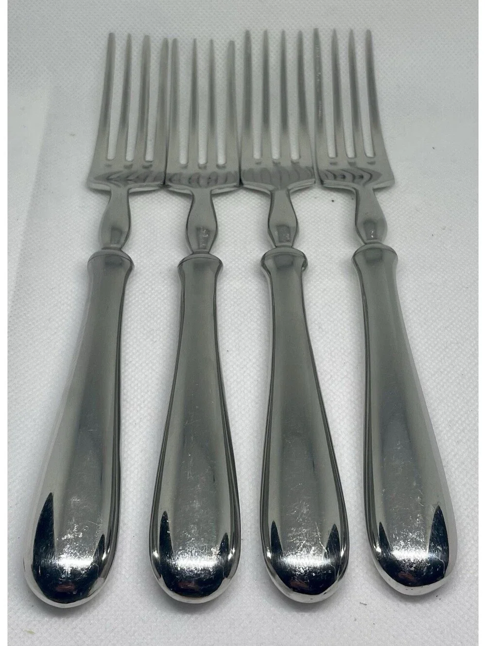 (4) Pottery Barn SAVANT 18/10 Stainless Portugal Dinner Fork Lot ~ 8.5”